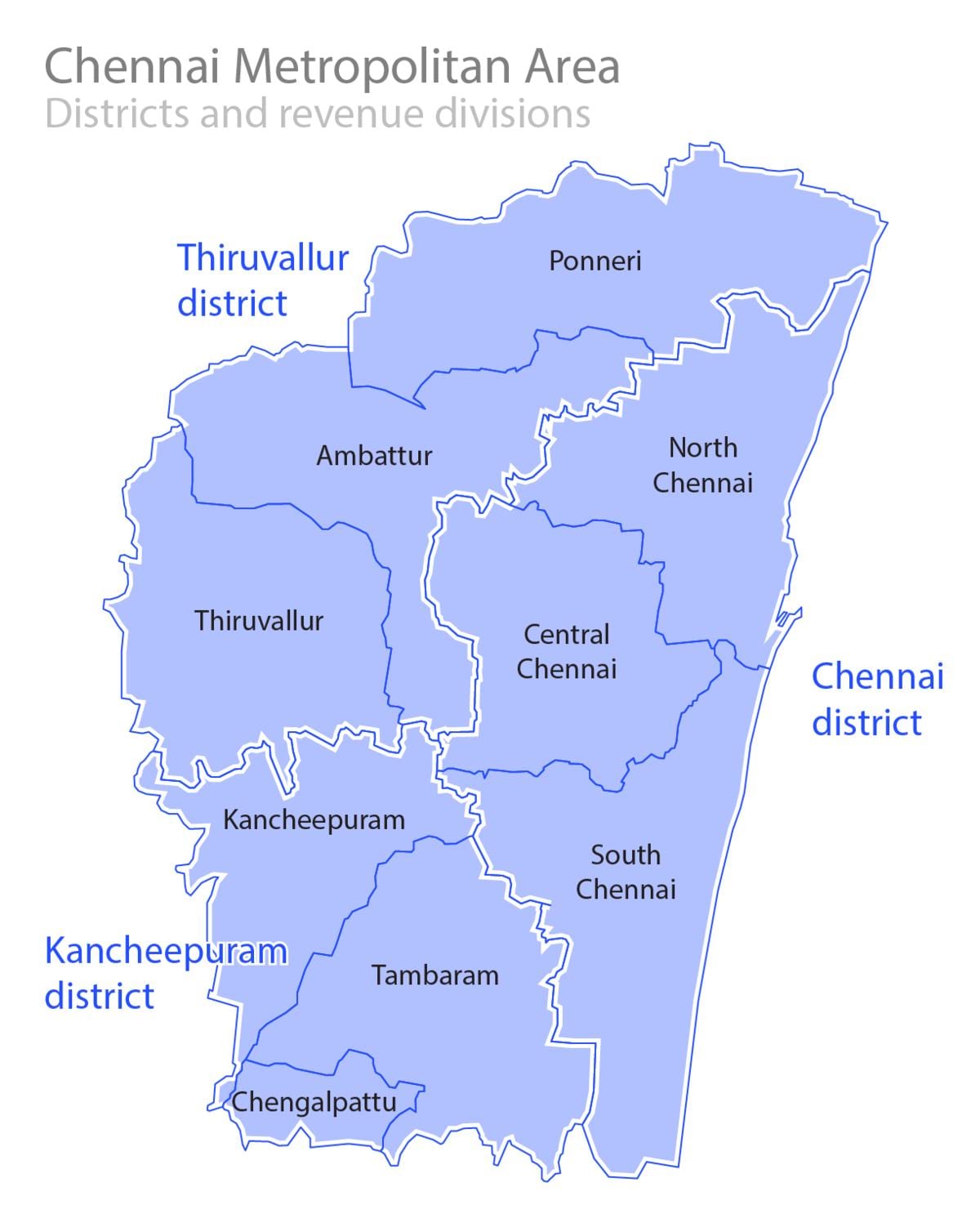 צ ' נאי להגביל את המפה