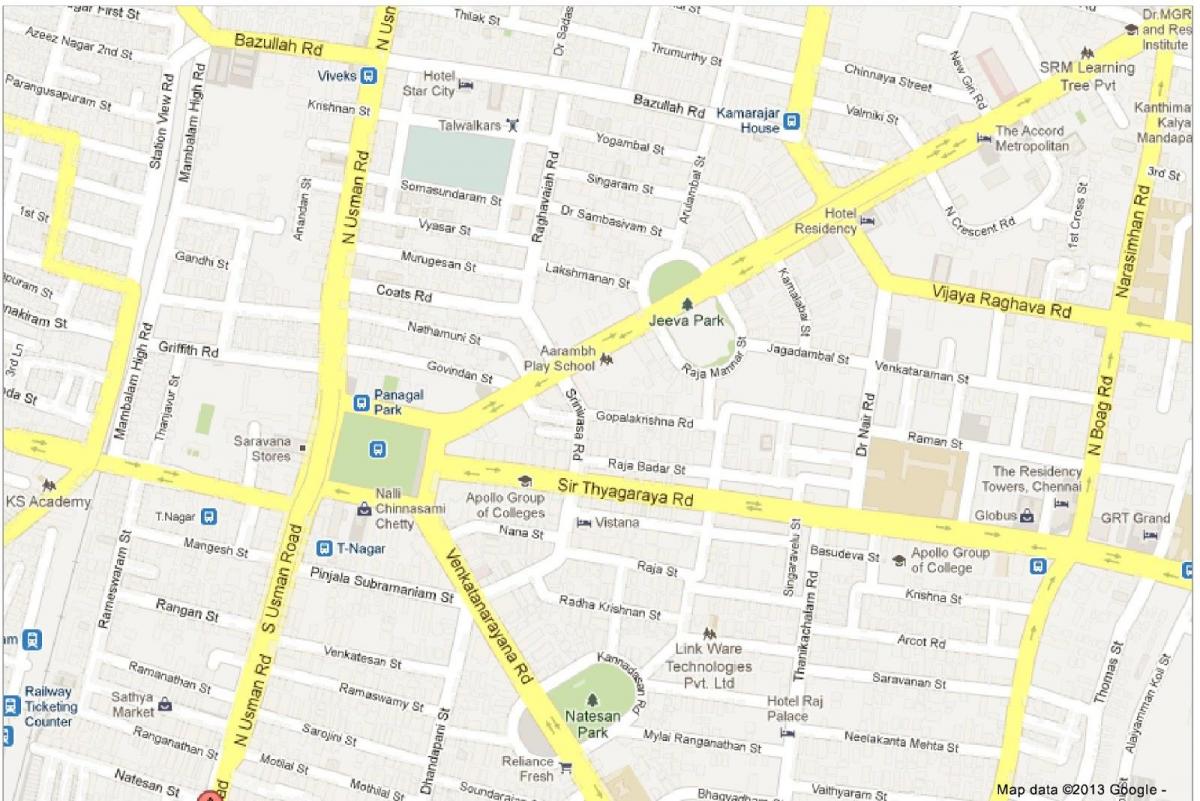 מפה של צ ' נאי t Nagar