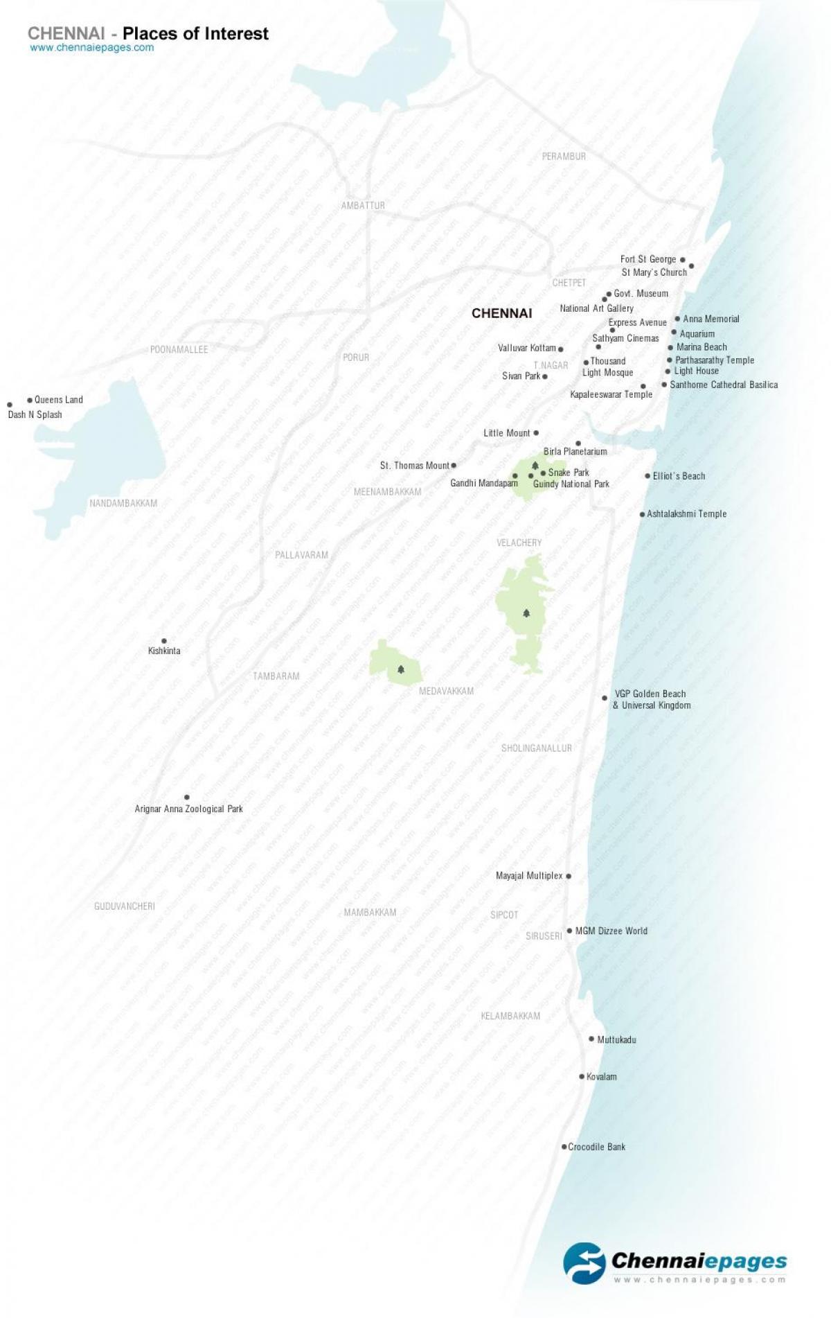 צ ' נאי מרינה חוף מפה